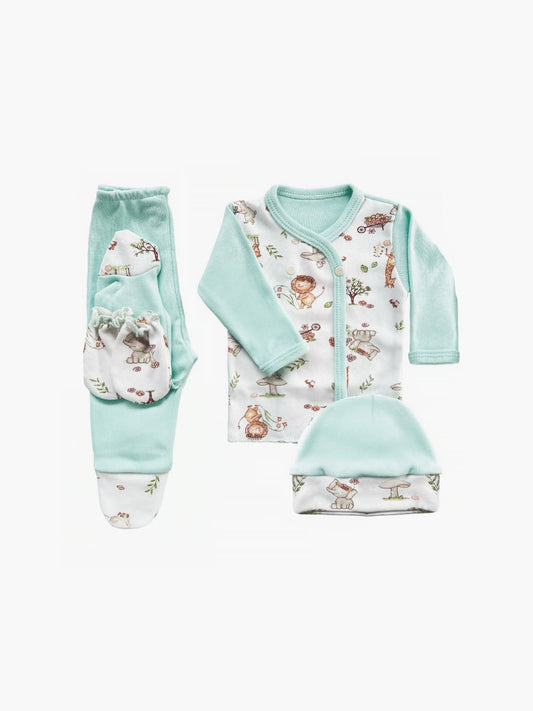 Ajuar de 4 piezas Batita Eco Estampada
