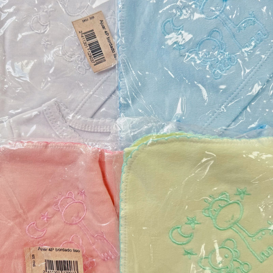Ajuar de 4 piezas liso con manta